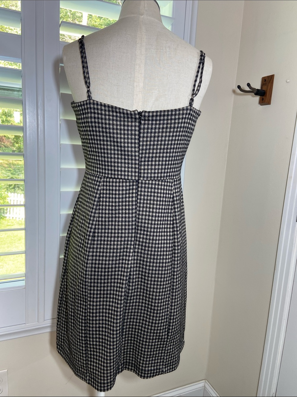 Altar'd State Black White Houndstooth Spaghetti Strap Mini Dress Sz L Mod Chic - Picture 5 of 13